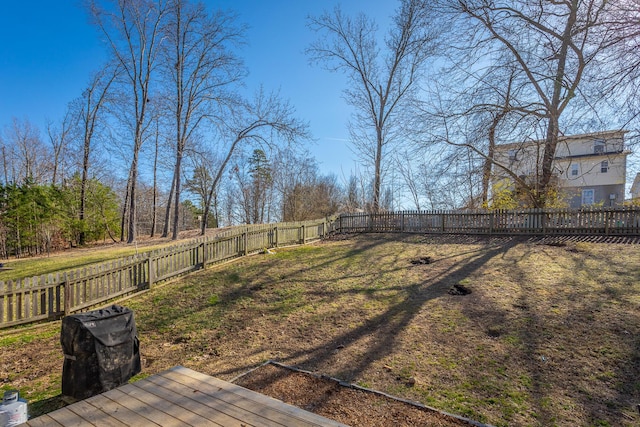 view of yard with a deck