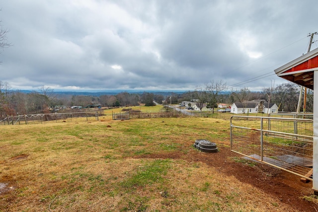 view of yard featuring a rural view