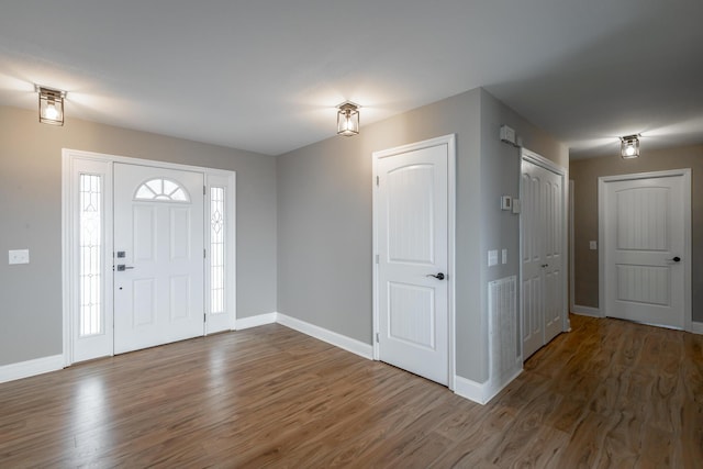 foyer with dark hardwood / wood-style floors and a wealth of natural light