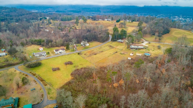 aerial view featuring a rural view