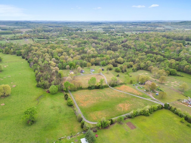 bird's eye view with a rural view