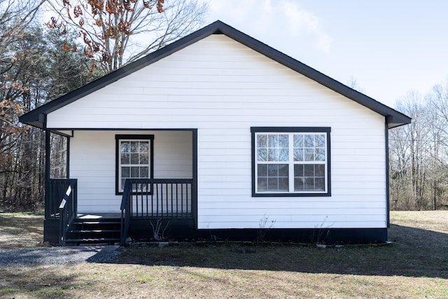 exterior space featuring covered porch