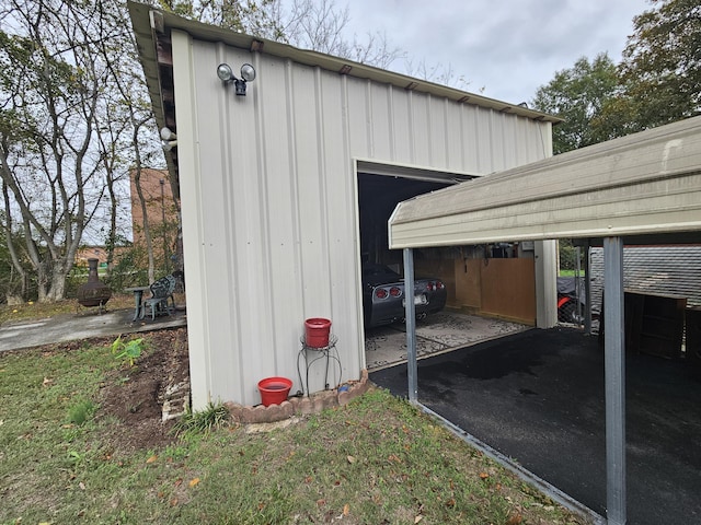 view of parking with a carport