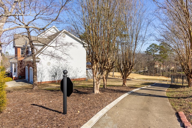 view of home's exterior with a garage