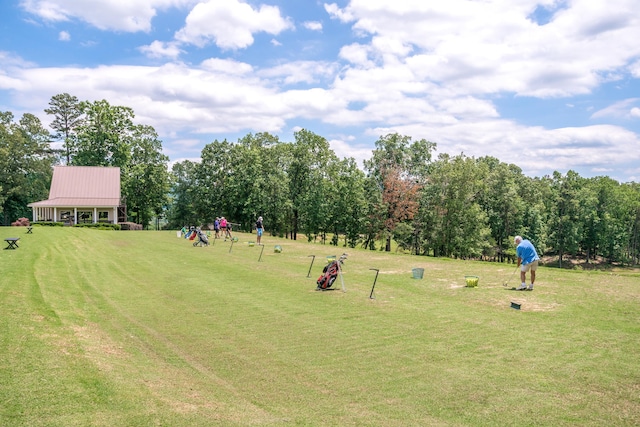 view of community featuring a yard