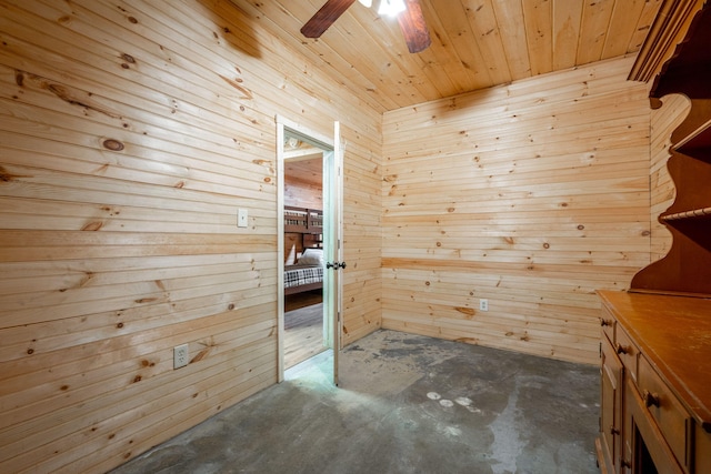 view of sauna / steam room featuring concrete flooring