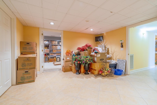 interior space with tile patterned flooring