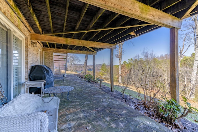 view of patio featuring grilling area