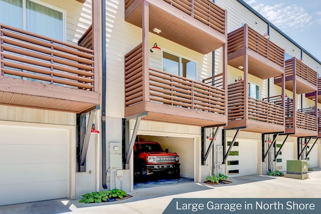 view of property featuring a garage