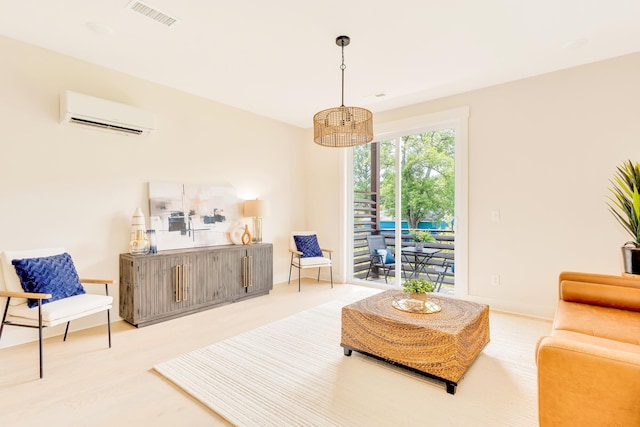 interior space featuring a wall mounted air conditioner