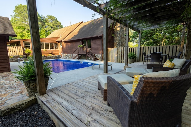 446 Jamestown Rd, Menlo, GA 30731 - view of pool with an outdoor living space, a pergola, and a deck