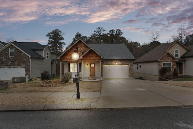 view of front of house with a garage