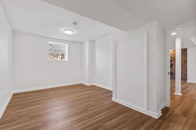 spare room featuring hardwood / wood-style floors