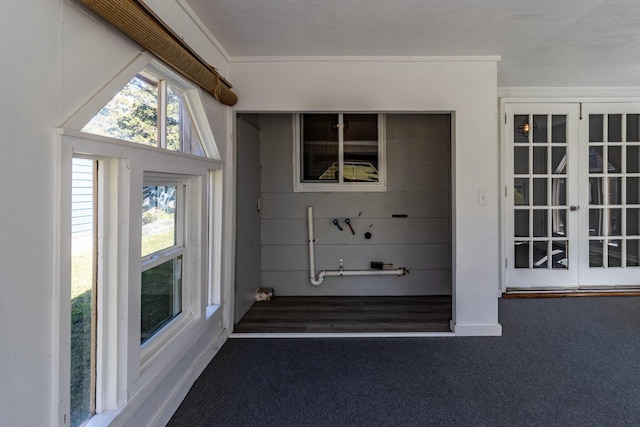 doorway to property featuring french doors