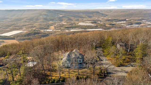 aerial view featuring a mountain view