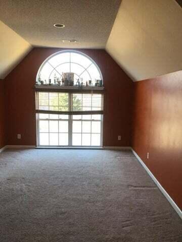 additional living space with vaulted ceiling, carpet floors, and a textured ceiling