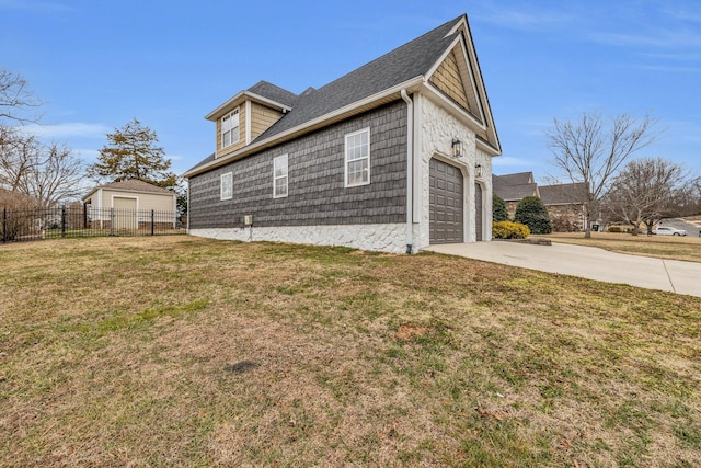 view of home's exterior featuring a yard