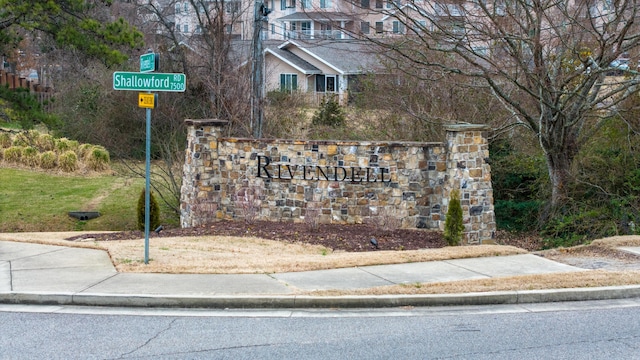 view of community sign