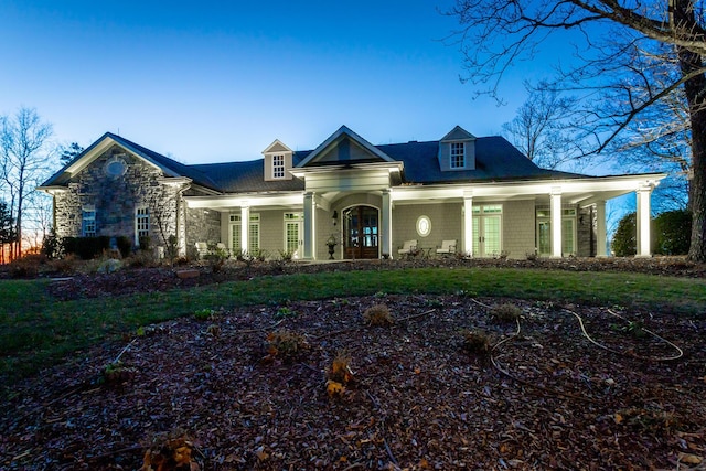 view of front of property featuring a porch