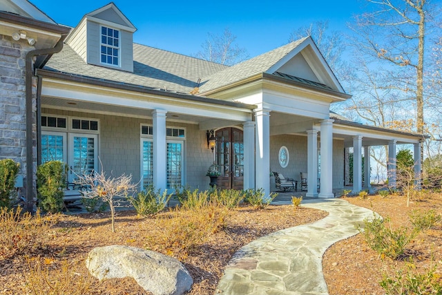 greek revival house with a porch