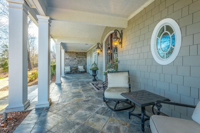 view of patio / terrace with a porch