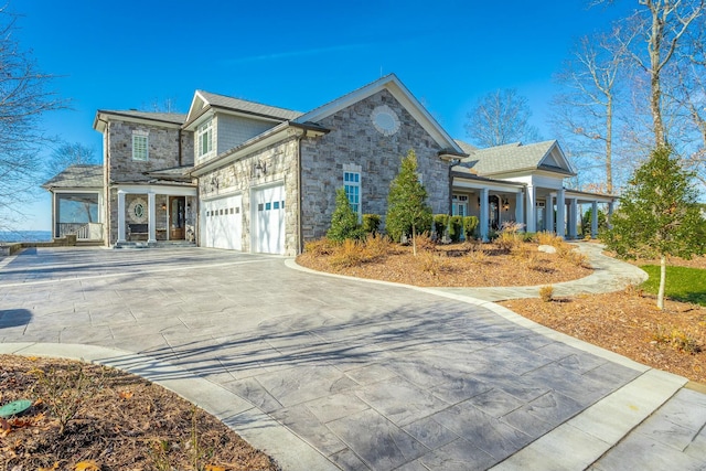 view of side of home featuring a garage