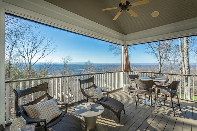 deck featuring ceiling fan