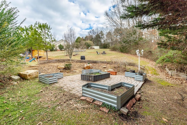 view of yard featuring a playground