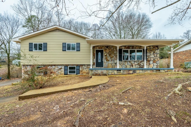 view of front of home with a porch