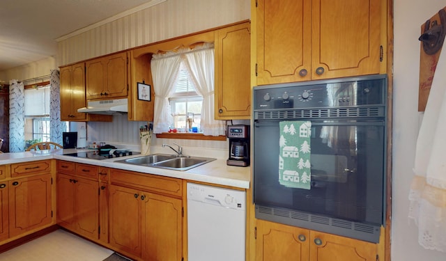 kitchen featuring sink and black appliances