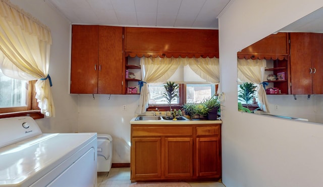 laundry area featuring washer / dryer and sink