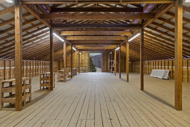 view of unfinished attic