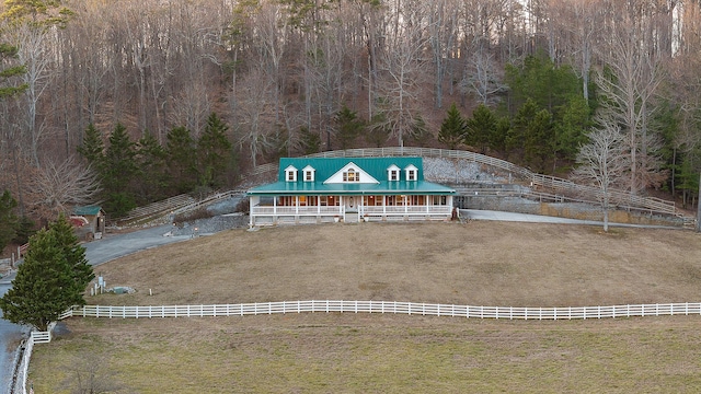 exterior space with a rural view