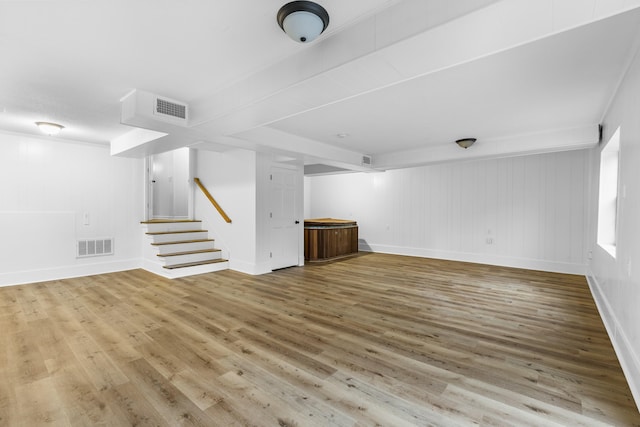 unfurnished living room featuring hardwood / wood-style flooring