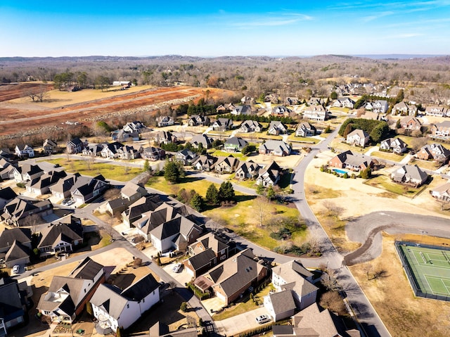 aerial view with a residential view