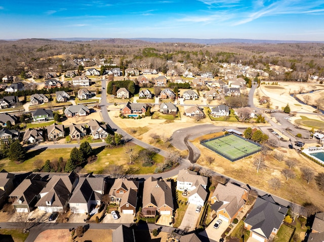 aerial view featuring a residential view