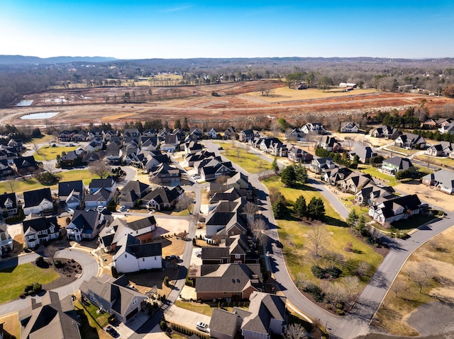 drone / aerial view with a residential view