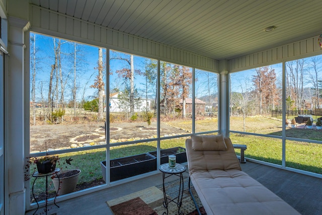 view of unfurnished sunroom