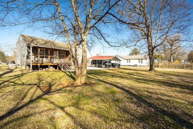 exterior space with a carport