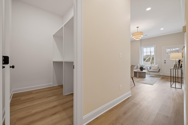 hallway featuring light hardwood / wood-style floors