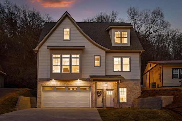 view of front facade featuring a garage