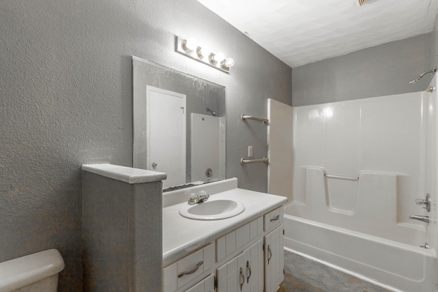 bathroom featuring vanity and shower / bathtub combination