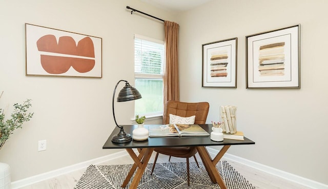 office featuring hardwood / wood-style floors