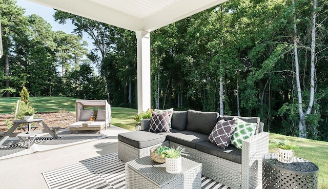 view of patio with outdoor lounge area