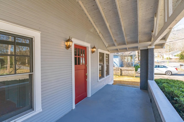 view of patio featuring covered porch