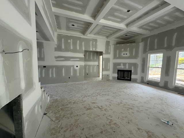 living room featuring a fireplace