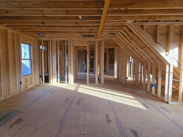 miscellaneous room featuring vaulted ceiling