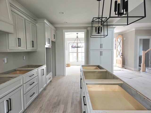 9892 Trestle Cir Unit 50, Ooltewah, TN 37363 - kitchen with a chandelier, healthy amount of natural light, light wood-type flooring, pendant lighting, and recessed lighting