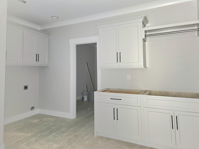 9892 Trestle Cir Unit 50, Ooltewah, TN 37363 - laundry room with hookup for an electric dryer, cabinet space, baseboards, light wood-style floors, and recessed lighting