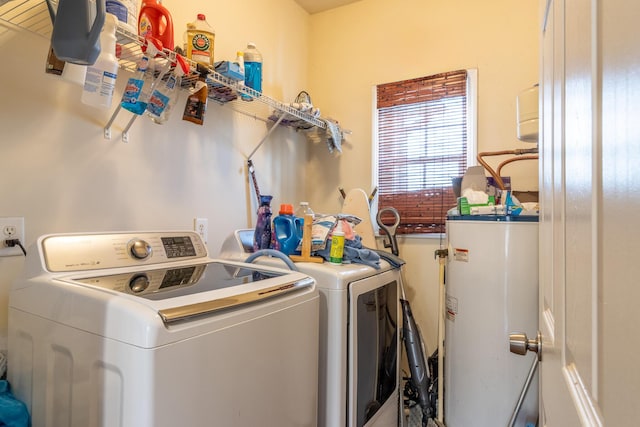 washroom featuring separate washer and dryer and gas water heater